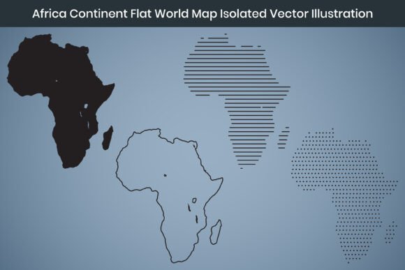 Africa Continent Flat World Map Vector Graphics