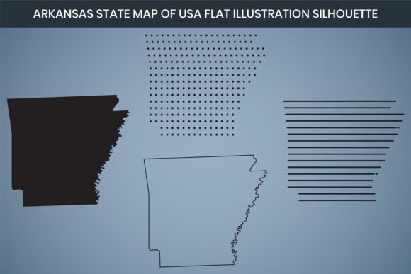 Arkansas State Hand Drawn Outline Map US Graphics