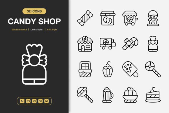 Candy Shop Icons: Graphics for Real Business