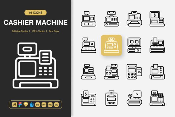 Cashier Machine Icons
