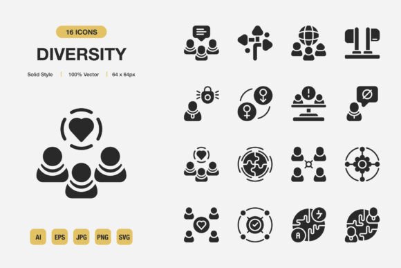 Diversity Solid Icons: Graphics for Real Crafting