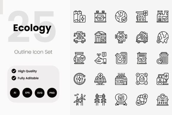 Ecology Outline Icon Pack: Graphics for Crafting