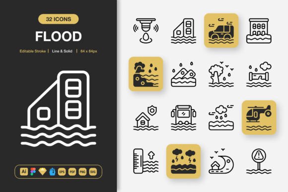 Flood Icons: Graphics and Icons for Modern Design