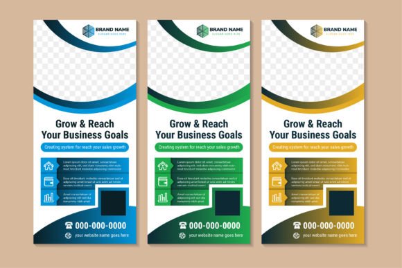 Grow Reach Vertical Banner: Graphics for Print Templates