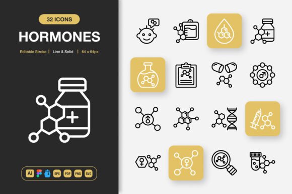 Hormones Icons: Graphics for Creative Crafting