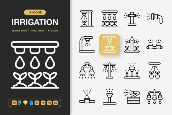 Irrigation Icons: Graphics for Modern Design