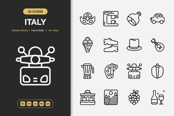 Italy Icons Graphics