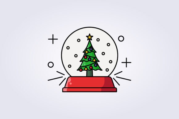 Miniature of Christmas Tree Icon Vector: Graphics and Illustrations for Crafters