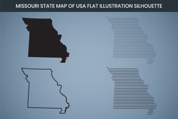 Missouri State Hand Drawn Outline Map US: Graphics and Freebies