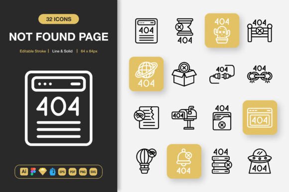 Not Found Page Icons: Graphics and Icons for Modern Design