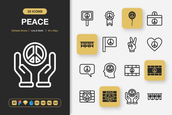 Peace Icons: Graphics and Icons for Modern Design