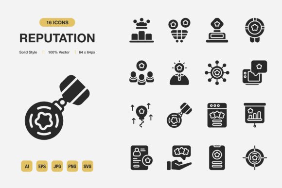 Reputation Solid Icons: Graphics and Icons for Modern Design