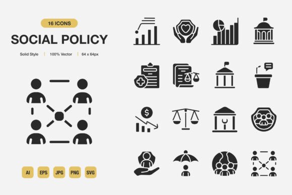 Social Policy Solid Icons: Graphics and Icons for Modern Design