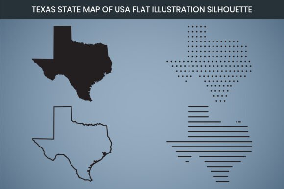 Texas State Hand Drawn Outline Map of US Graphics