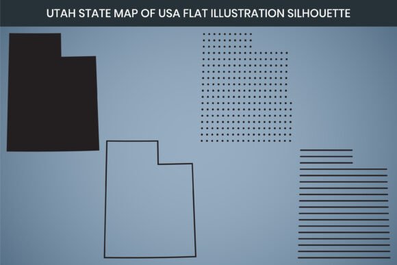 Utah State Hand Drawn Outline Map of USA Graphics Freebies