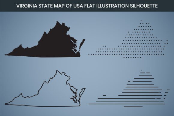 Virginia State Hand Drawn Outline Map US Graphics Freebies
