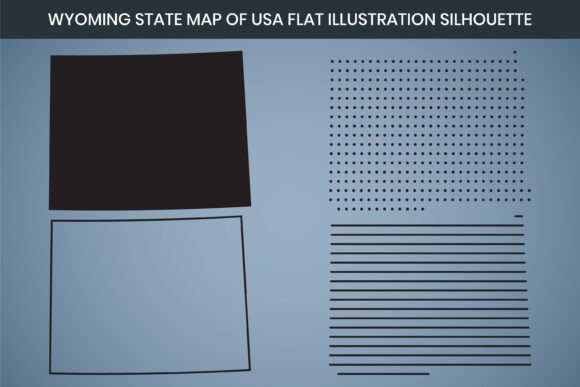 Wyoming State Hand Drawn Outline Map USA